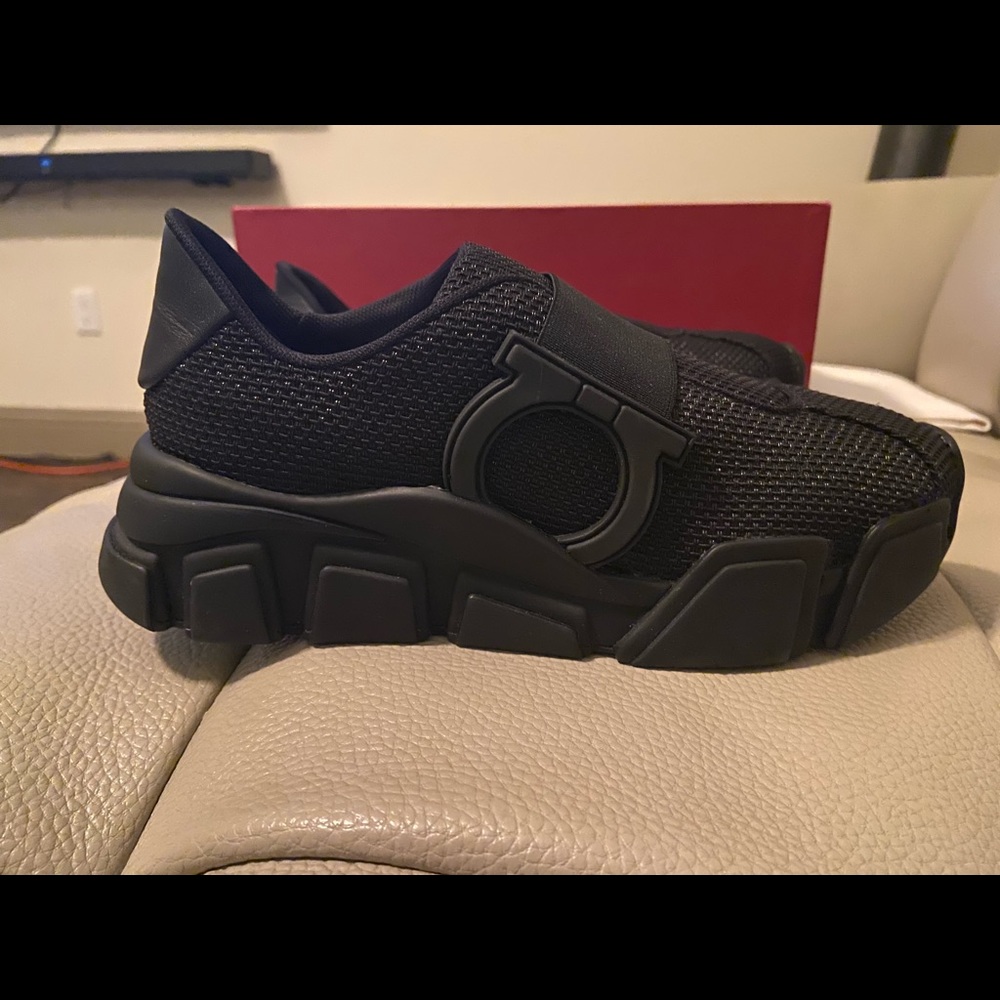 Salvatore Ferragamo Black Monster Trainers
